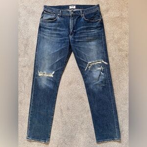 Mens Agolde Jeans Size 36x32 Blade Slim Straight Fit Distressed Denim